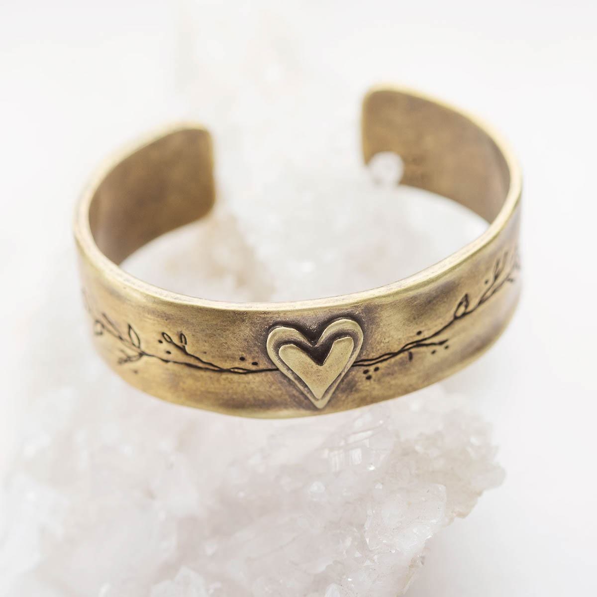 Let love grow bronze-plated cuff