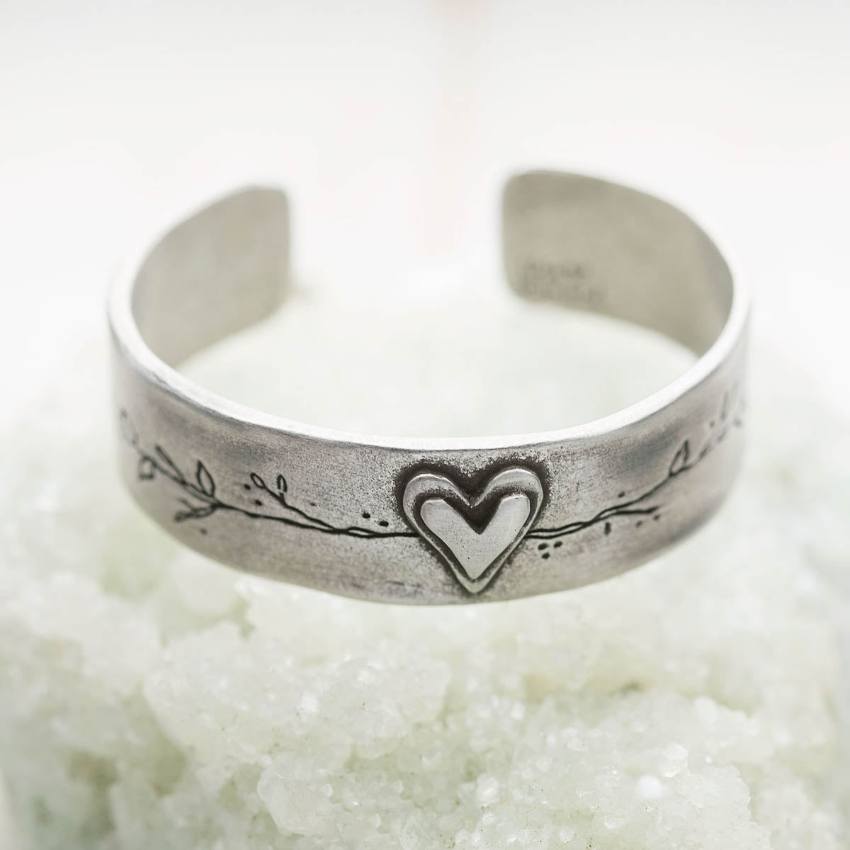 Let love grow pewter cuff