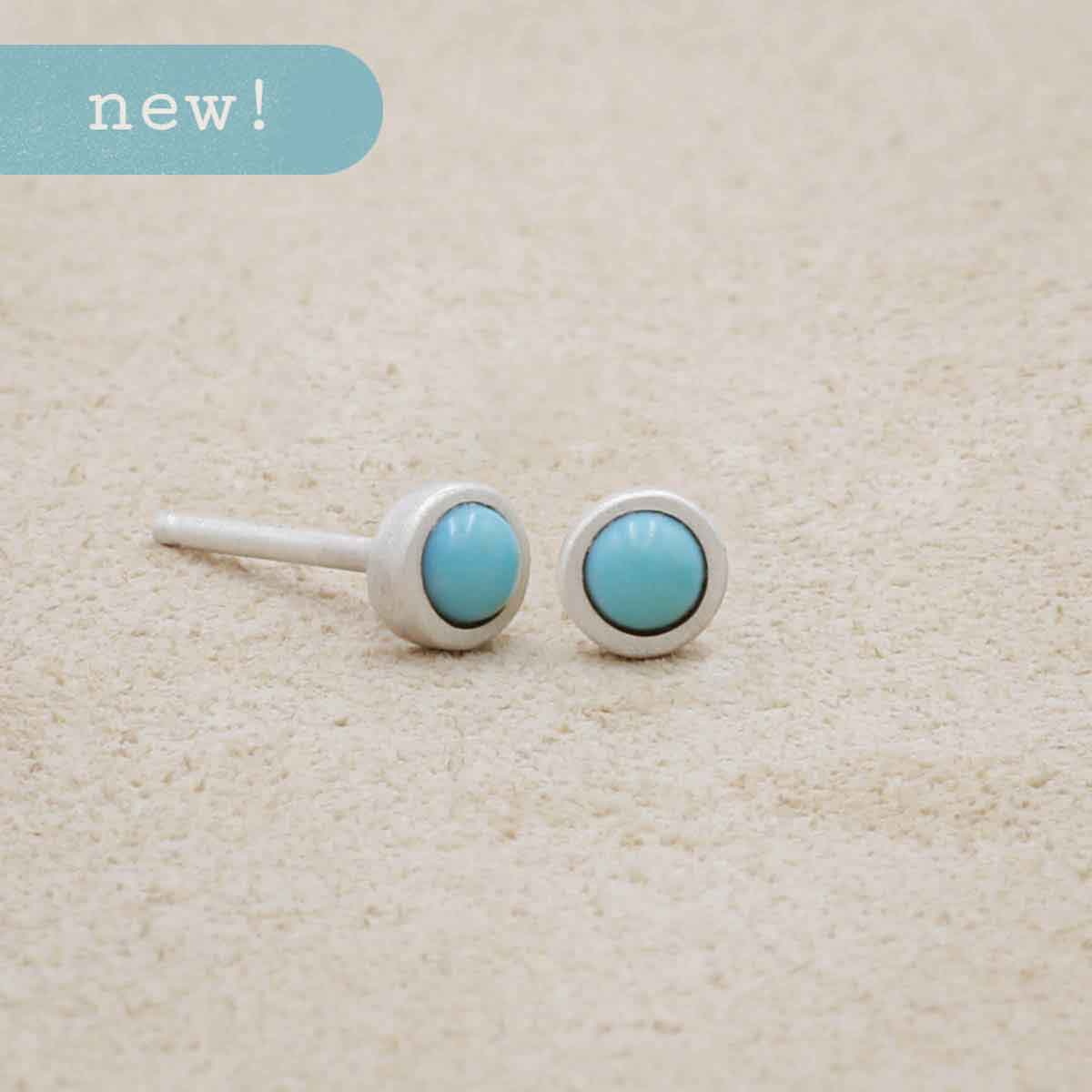 Lighthearted Turquoise Stud Earrings {Sterling Silver}