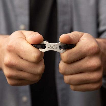 Linked Together Leather Bracelet (Sterling Silver)