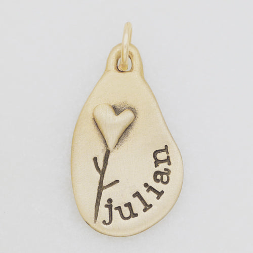 Heart with Flower Charm {14K Gold}