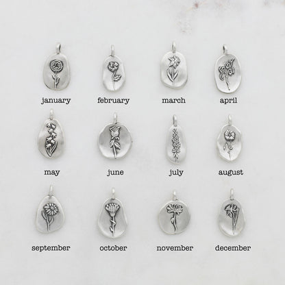 January Birth Flower Necklace in Sterling Silver