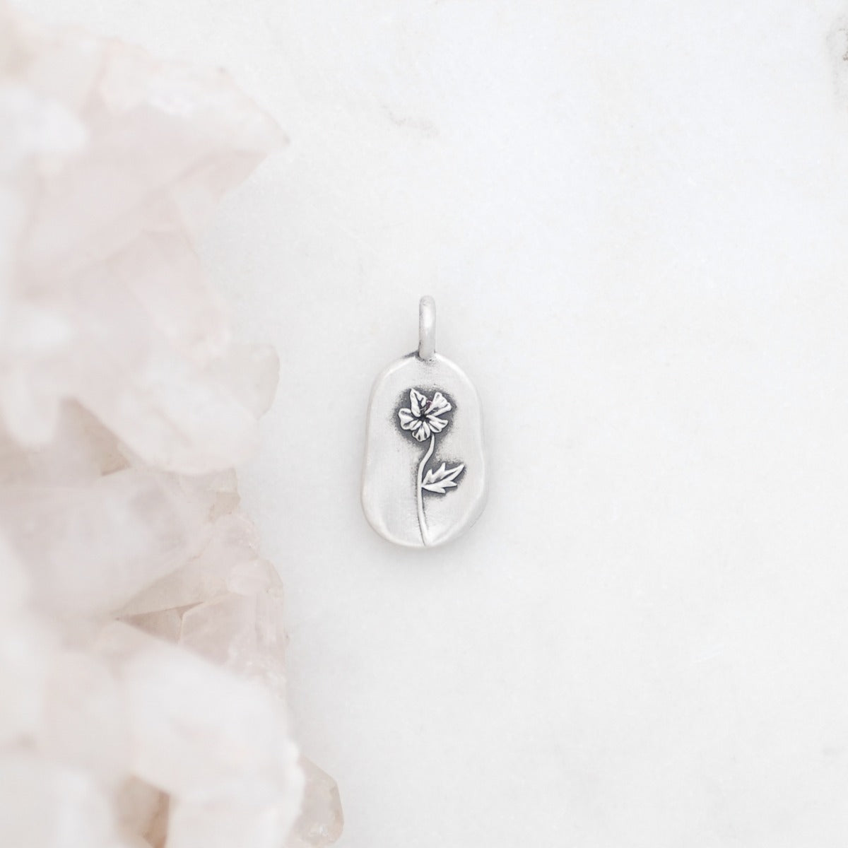 February Birth Flower Charm {Sterling Silver}