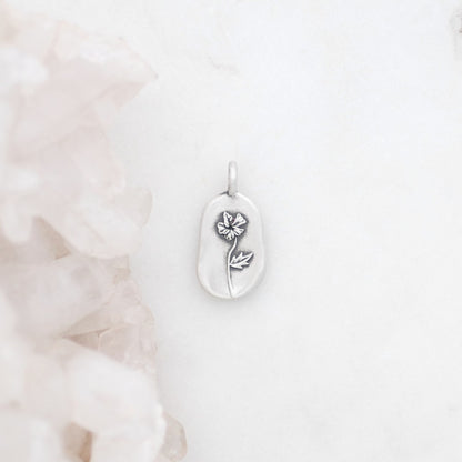 February Birth Flower Charm {Sterling Silver}