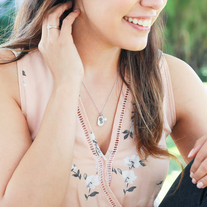 February Birth Flower Necklace in Sterling Silver