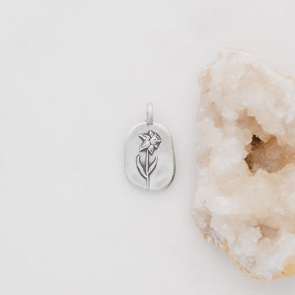 March Birth Flower Charm {Sterling Silver}