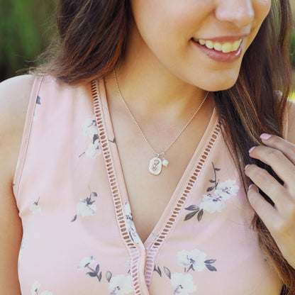 March Birth Flower Necklace in Sterling Silver