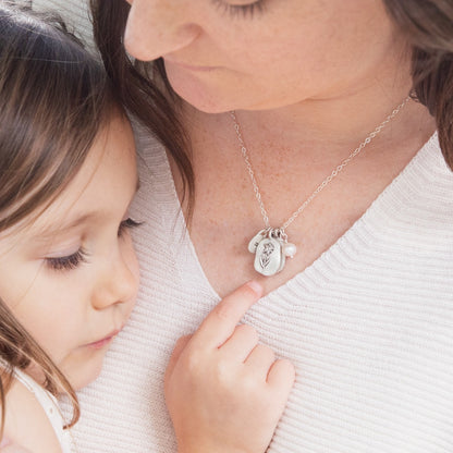 March Birth Flower Necklace in Sterling Silver