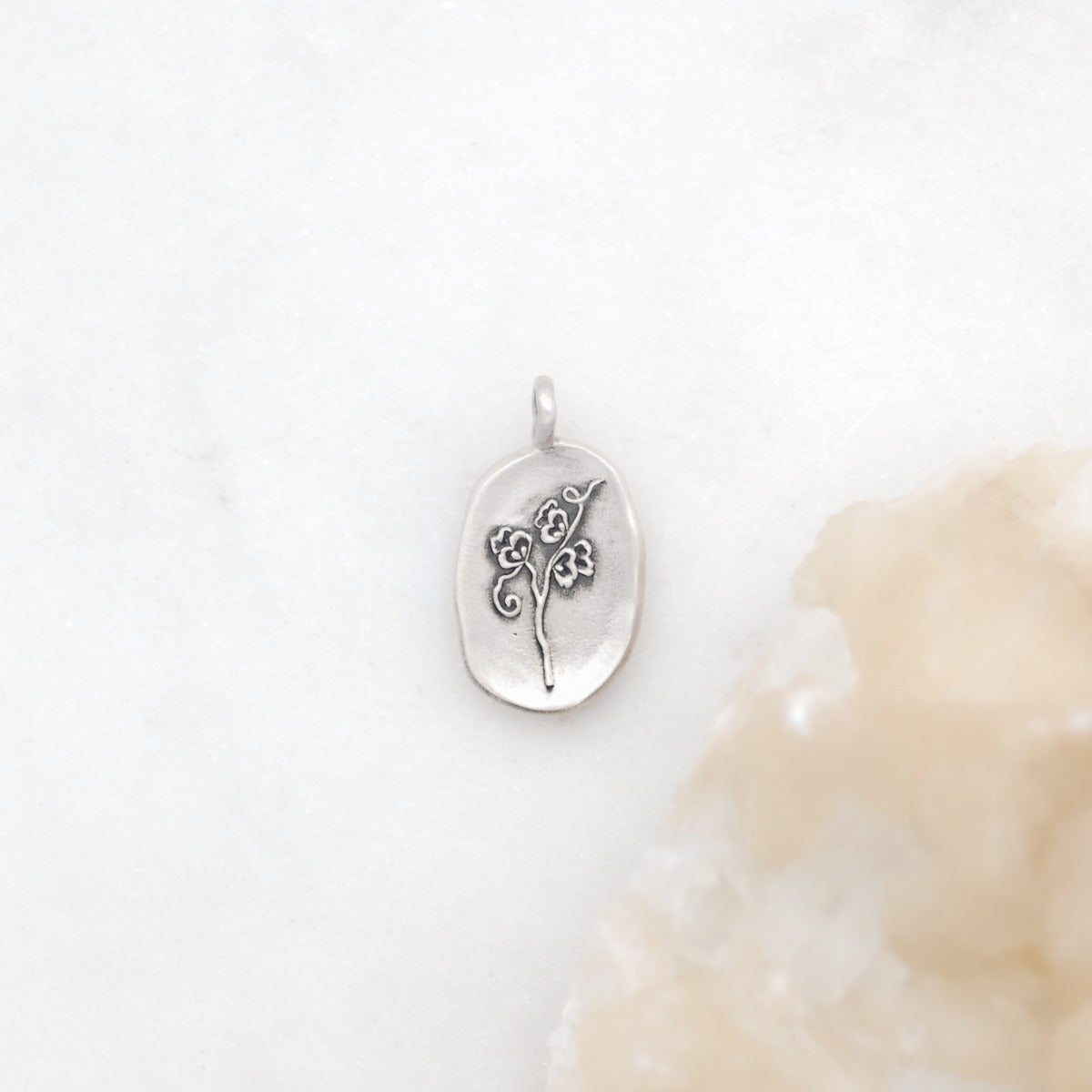 April Birth Flower Charm {Sterling Silver}