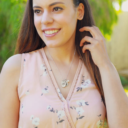 April Birth Flower Necklace in Sterling Silver