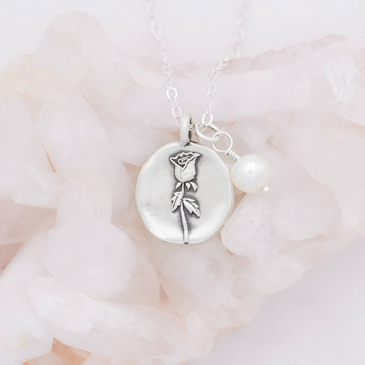 June Birth Flower Necklace {Sterling Silver}