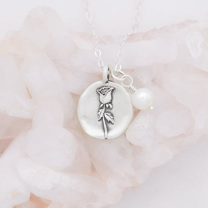 June Birth Flower Necklace {Sterling Silver}