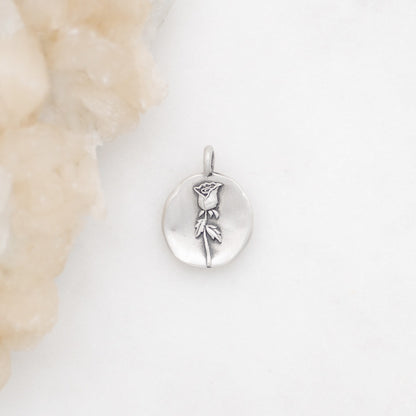 June Birth Flower Charm {Sterling Silver}