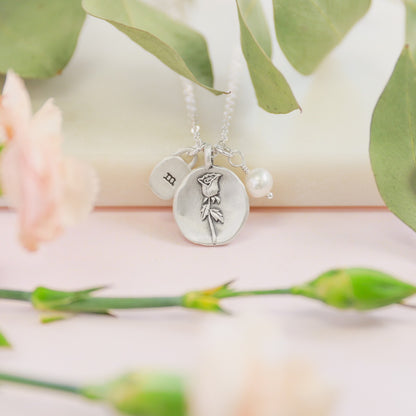 June Birth Flower Necklace {Sterling Silver}