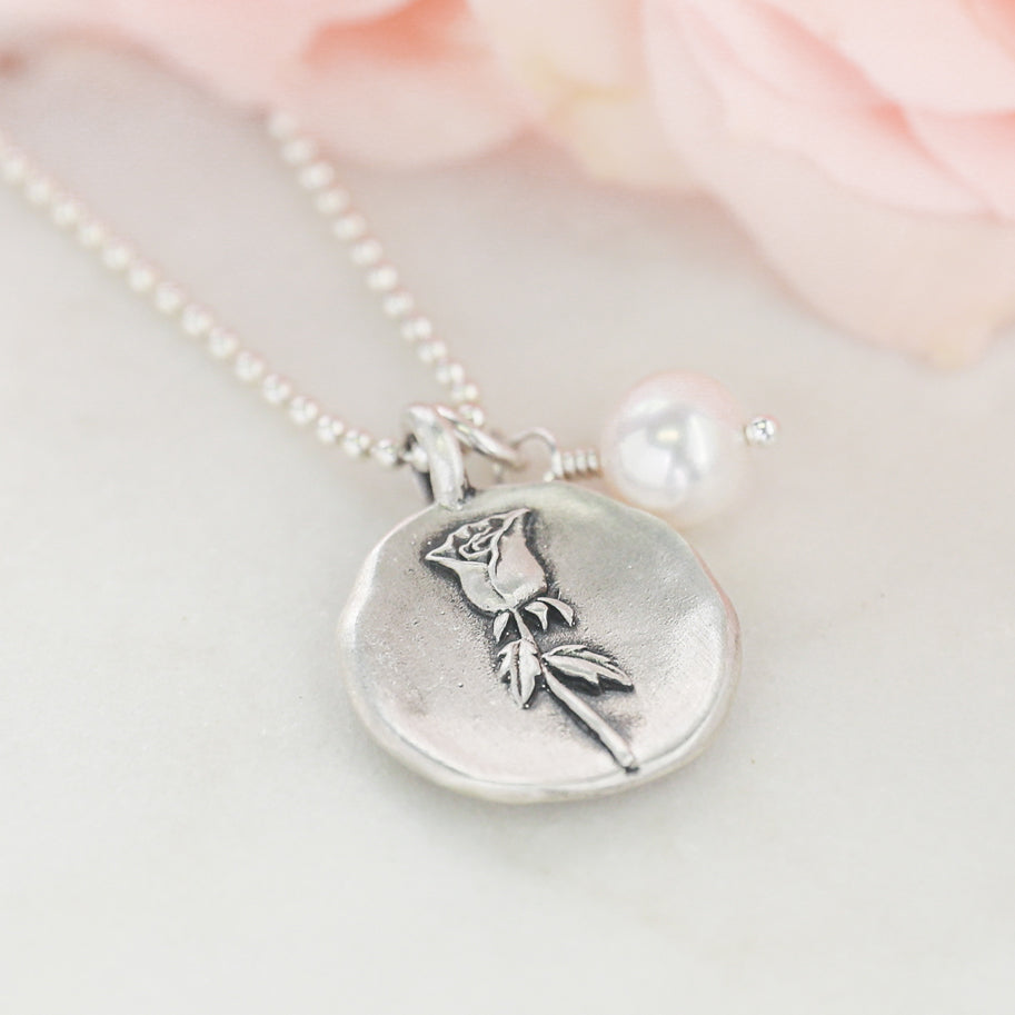 June Birth Flower Necklace {Sterling Silver}