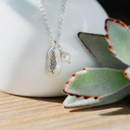 July Birth Flower Necklace {Sterling Silver}