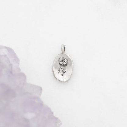 August Birth Flower Charm {Sterling Silver}