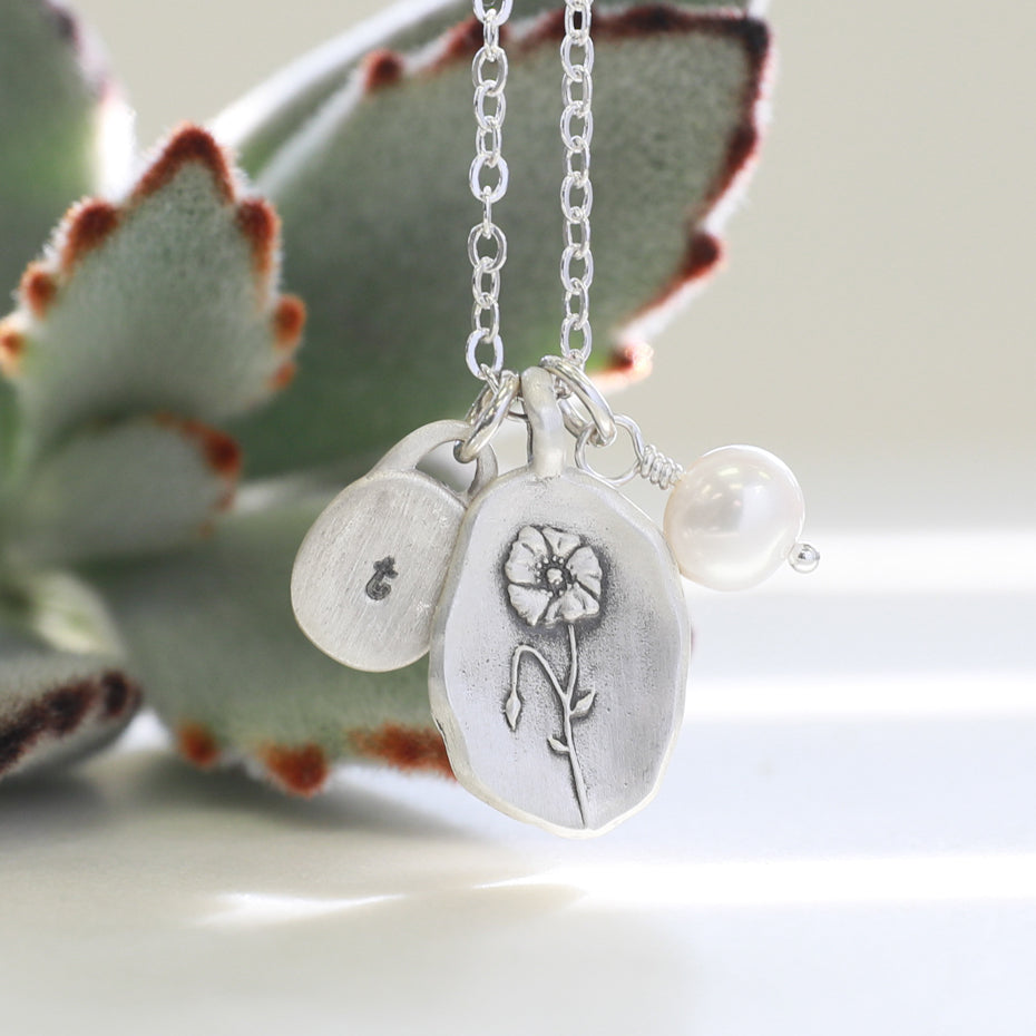 August Birth Flower Necklace {Sterling Silver}