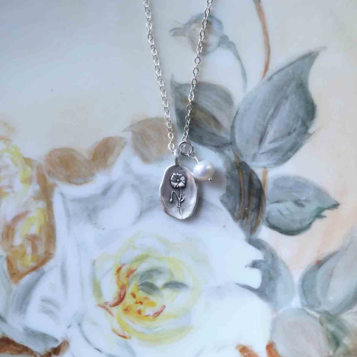 August Birth Flower Necklace {Sterling Silver}