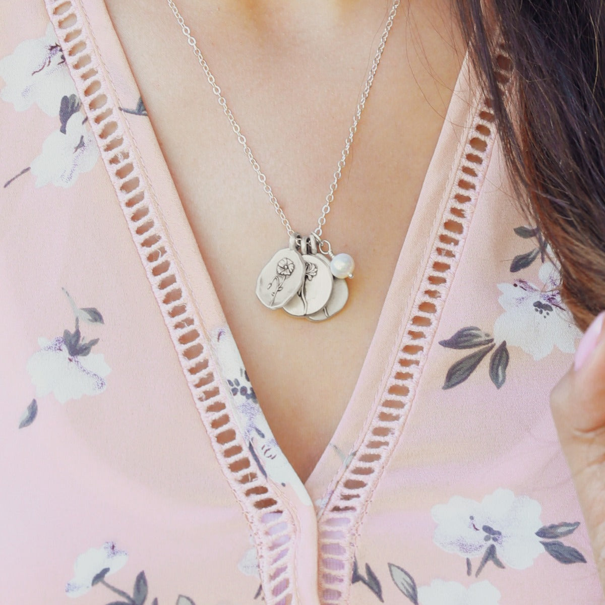 August Birth Flower Necklace {Sterling Silver}