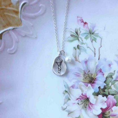 October Birth Flower Necklace {Sterling Silver}