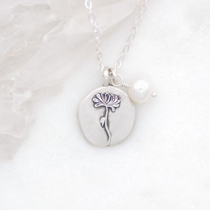 November Birth Flower Necklace {Sterling Silver}