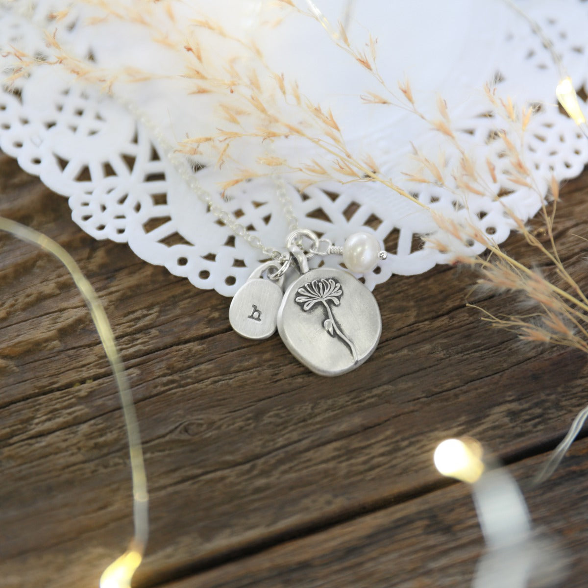 November Birth Flower Necklace {Sterling Silver}