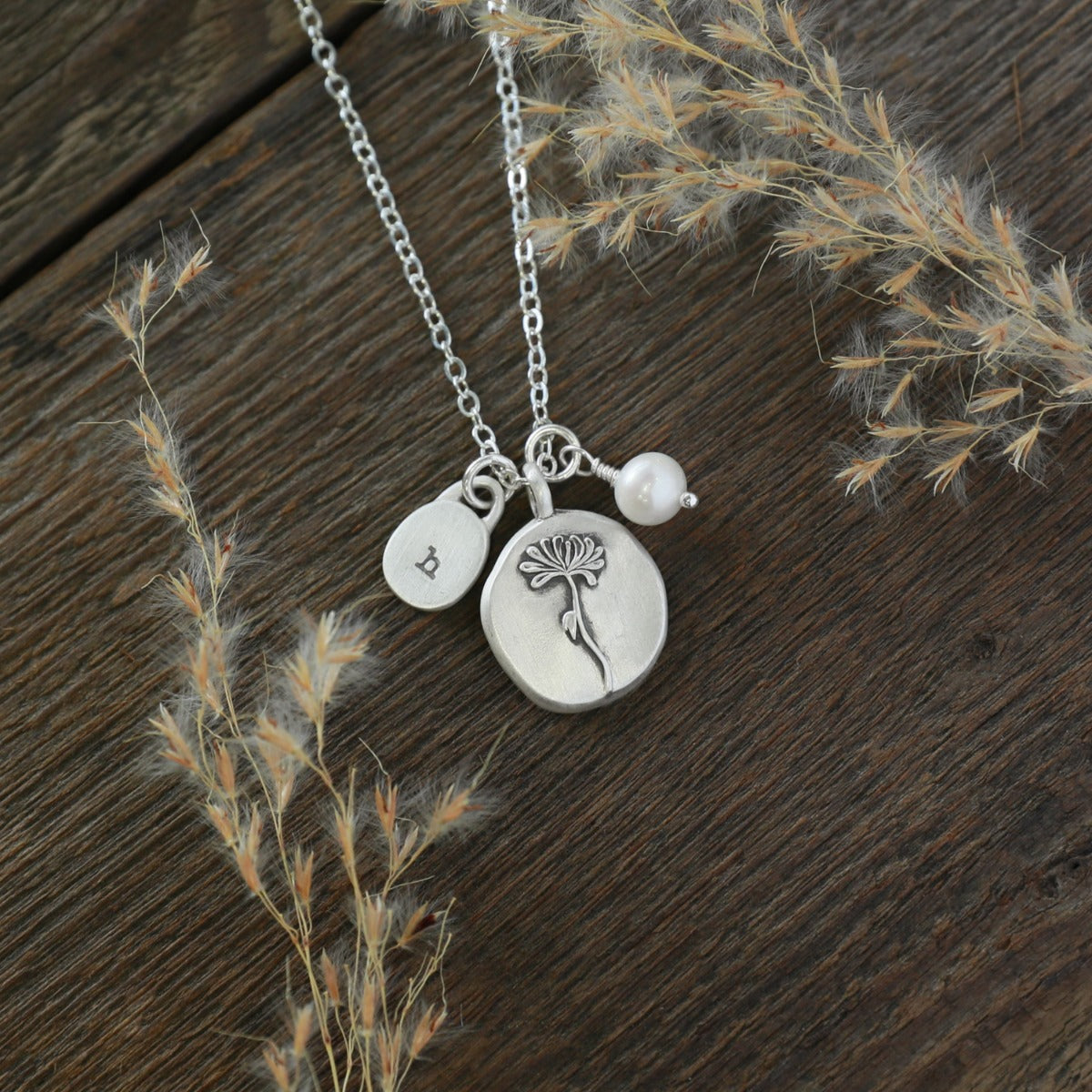 November Birth Flower Necklace {Sterling Silver}