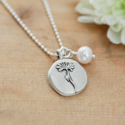 November Birth Flower Necklace {Sterling Silver}