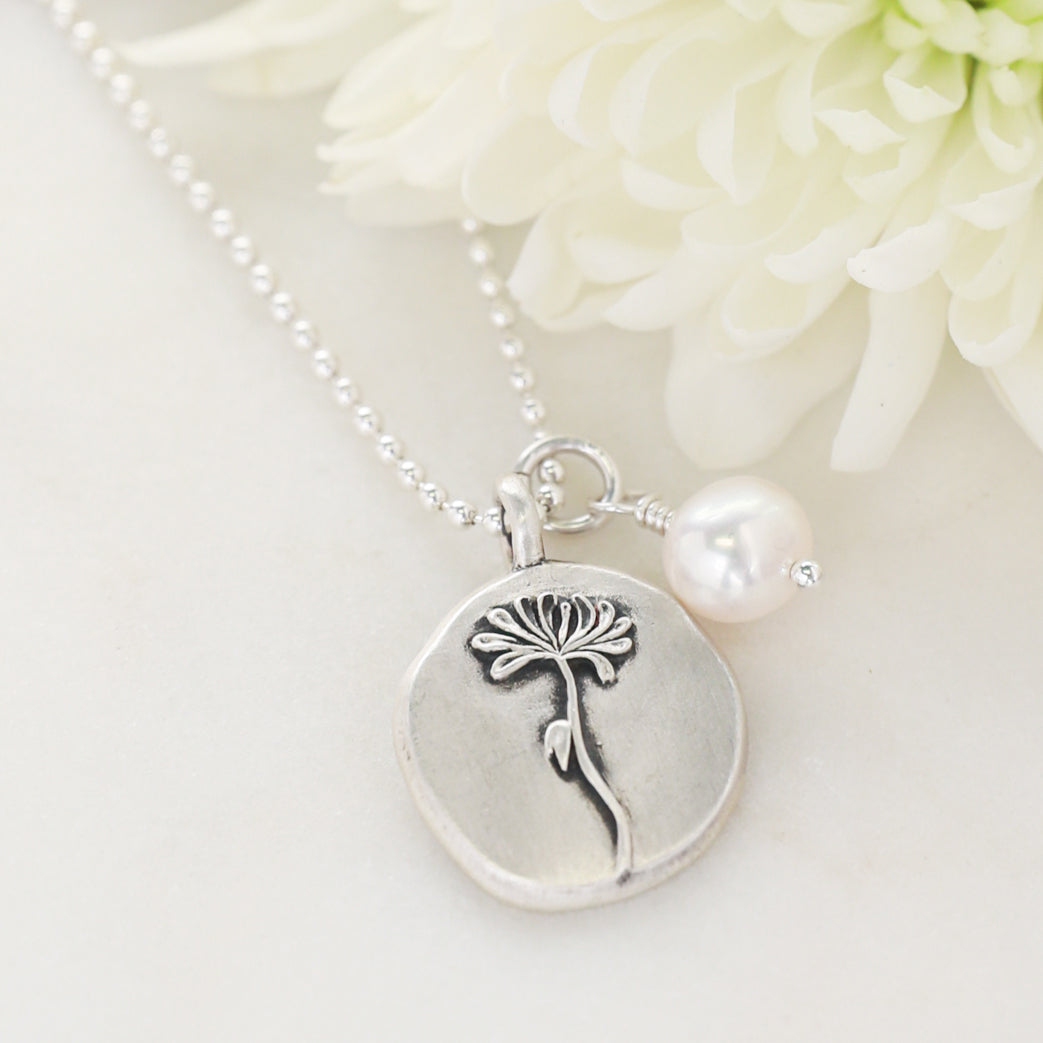 November Birth Flower Necklace {Sterling Silver}