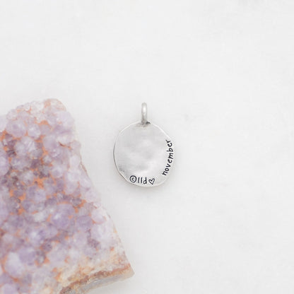 November Birth Flower Charm {Sterling Silver}