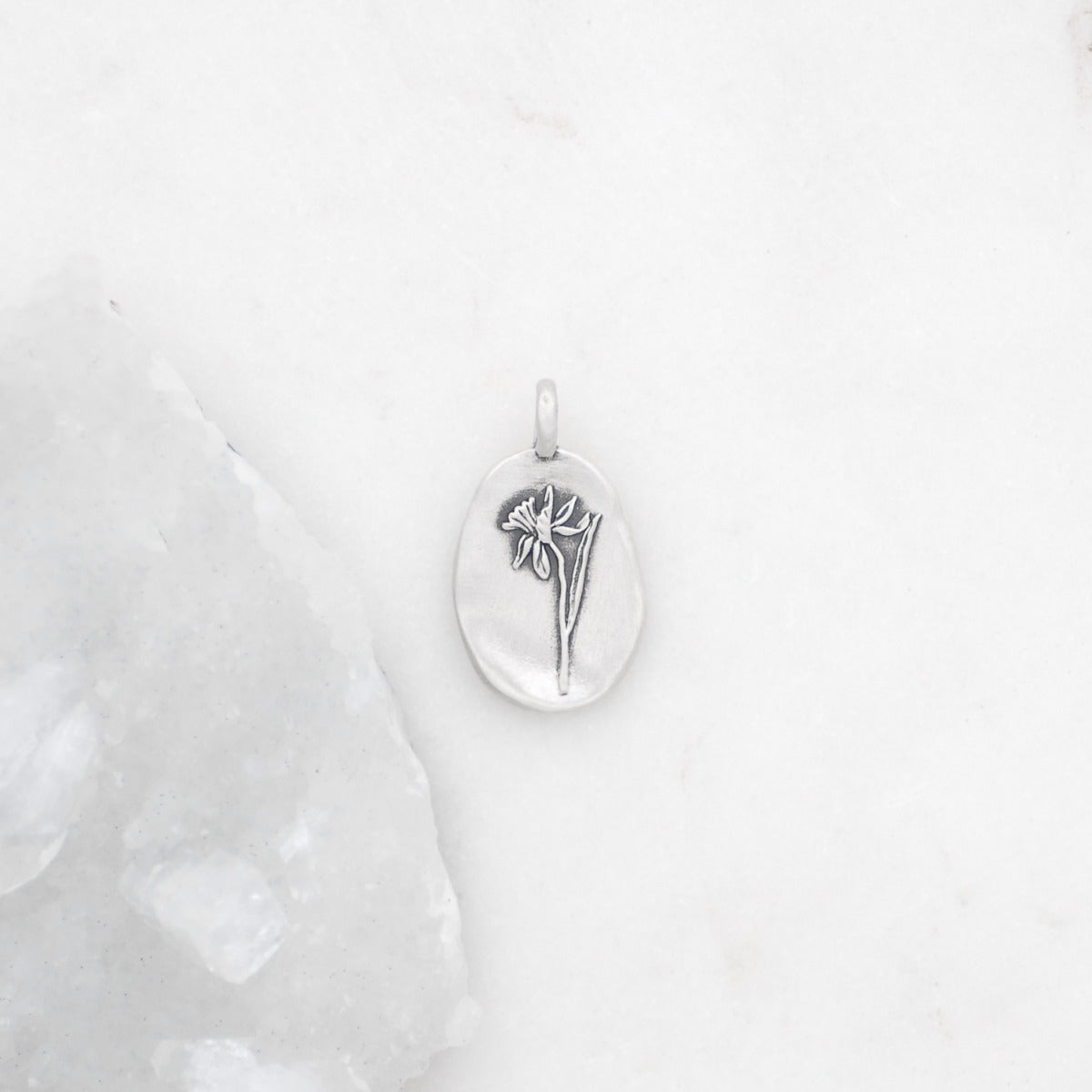 December Birth Flower Charm {Sterling Silver}