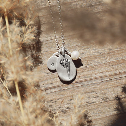 December Birth Flower Necklace {Sterling Silver}