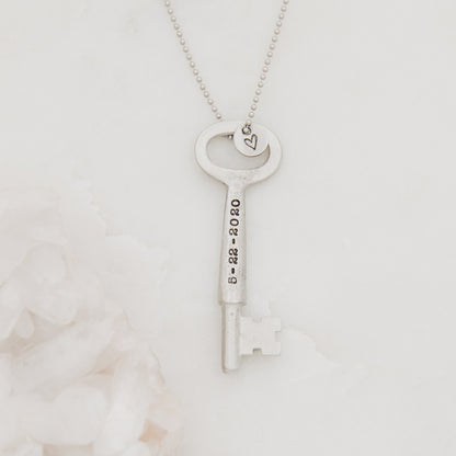 Key To My Heart Necklace {Pewter}