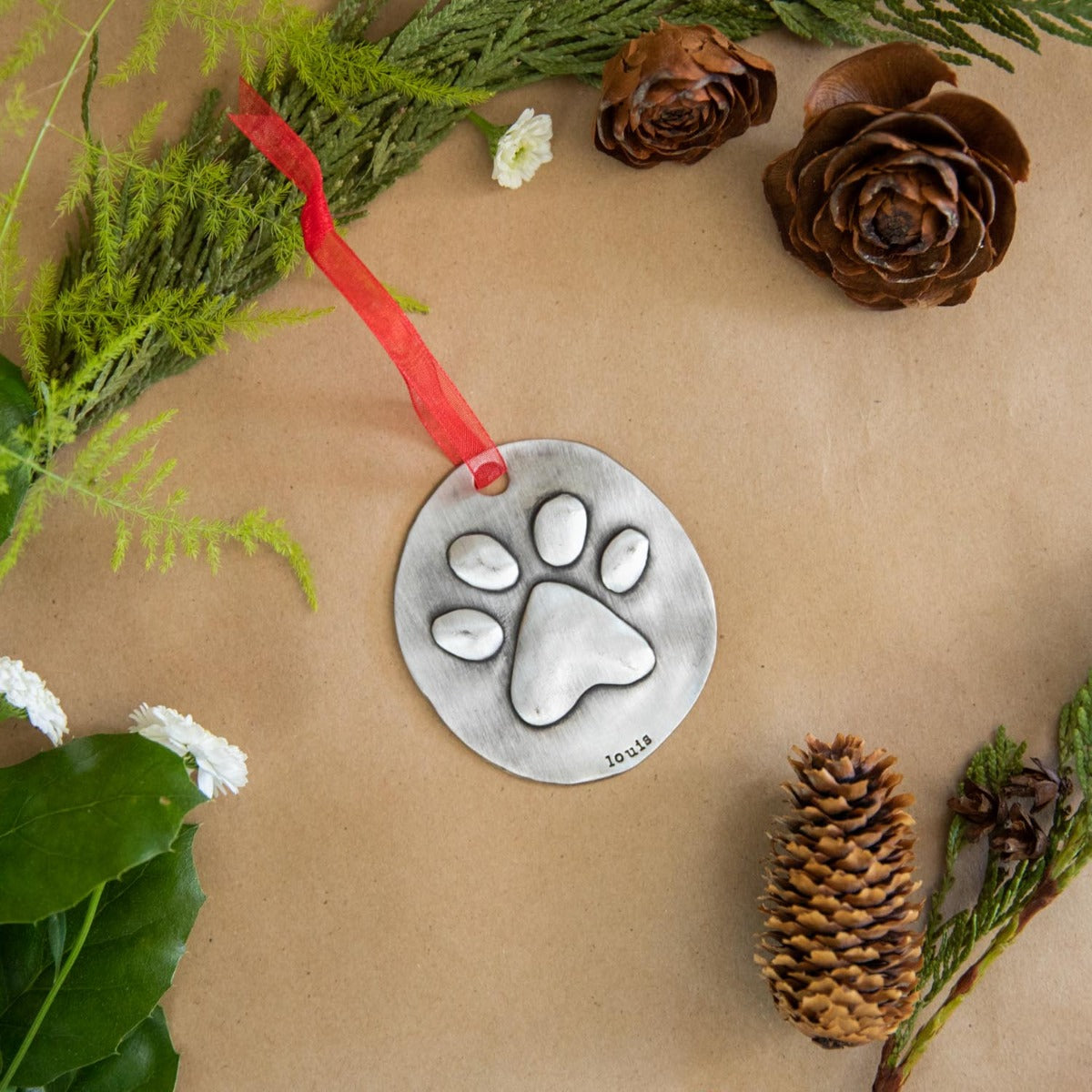 Furry Footprint Ornament {Pewter}