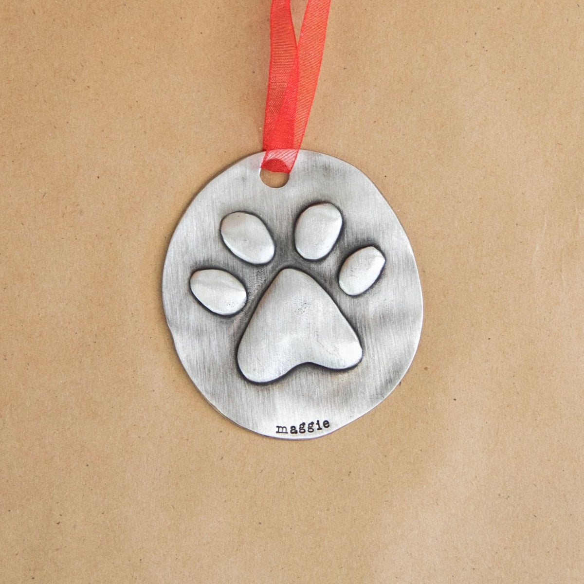 Furry Footprint Ornament {Pewter}