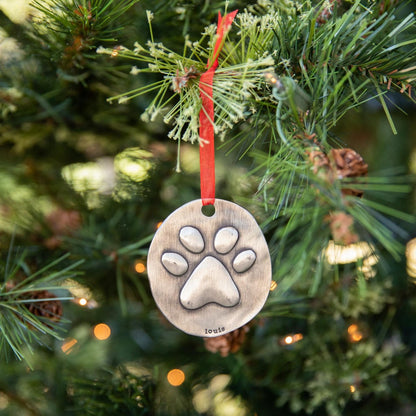 Furry Footprint Ornament {Pewter}