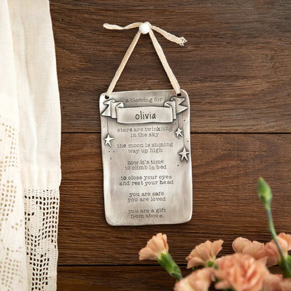 Bedtime Blessing Wall Hanging {pewter}