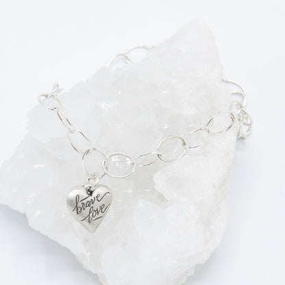 Brave Love® Emblem Bracelet {Sterling Silver}