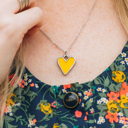 Brave Love Gift Set - Book and Yellow Heart Necklace {Pewter}