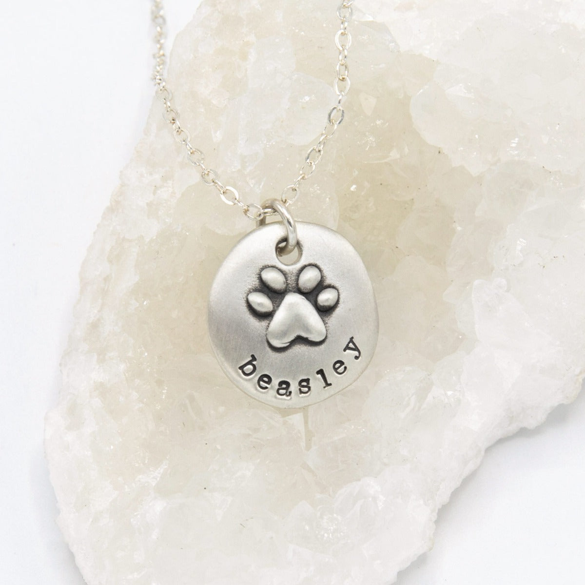 Furry Footprint Necklace {Sterling Silver}