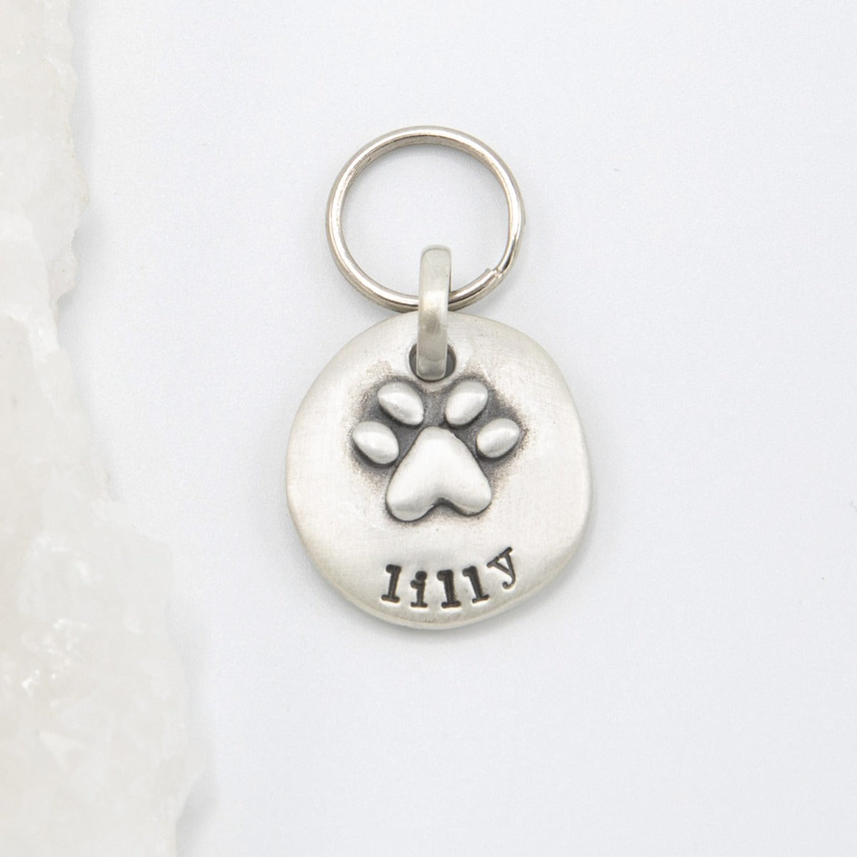 Furry Footprint Keychain {Sterling Silver}