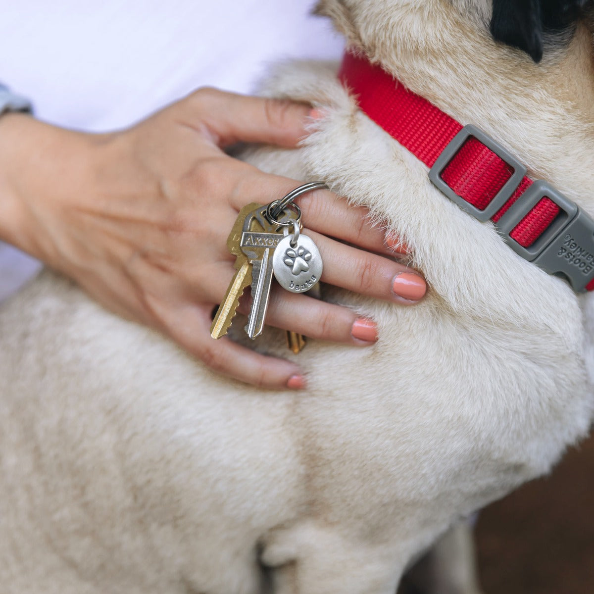 Furry Footprint Keychain {Sterling Silver}