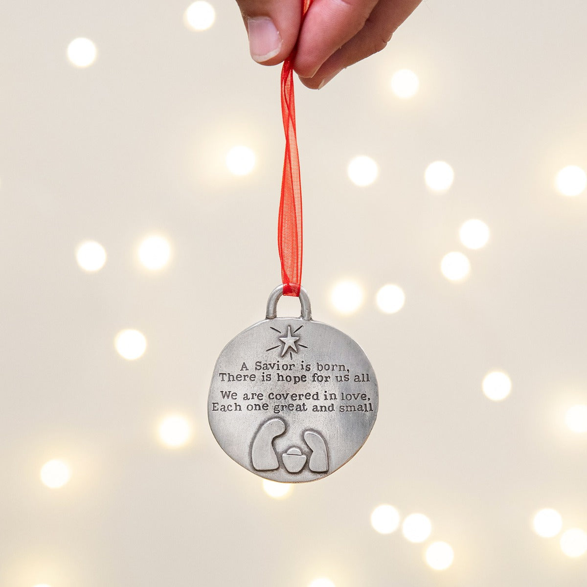 Babe In A Manger Ornament Set {Pewter}