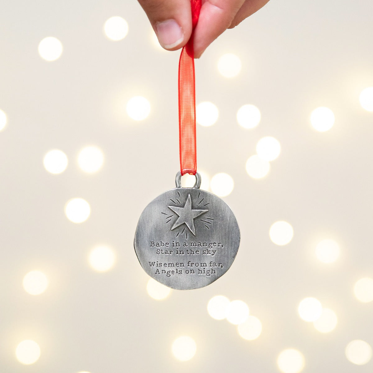 Babe In A Manger Ornament Set {Pewter}