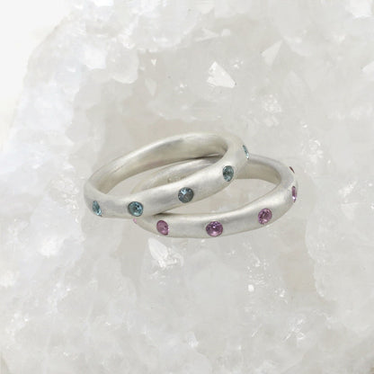 stacking birthstone rings {sterling silver}