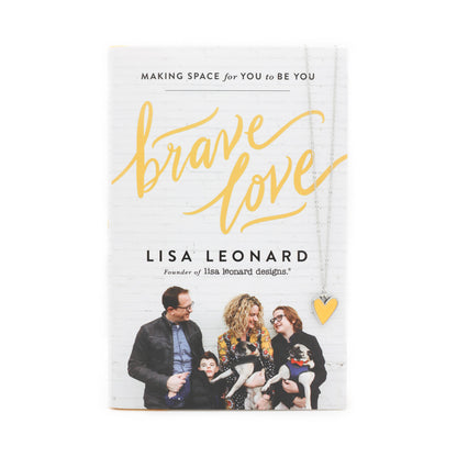 Brave Love Gift Set - Book and Yellow Heart Necklace {Pewter}