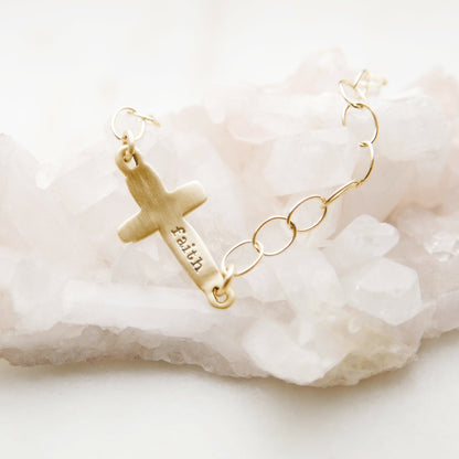 Cross of Faith Bracelet {14k Gold}