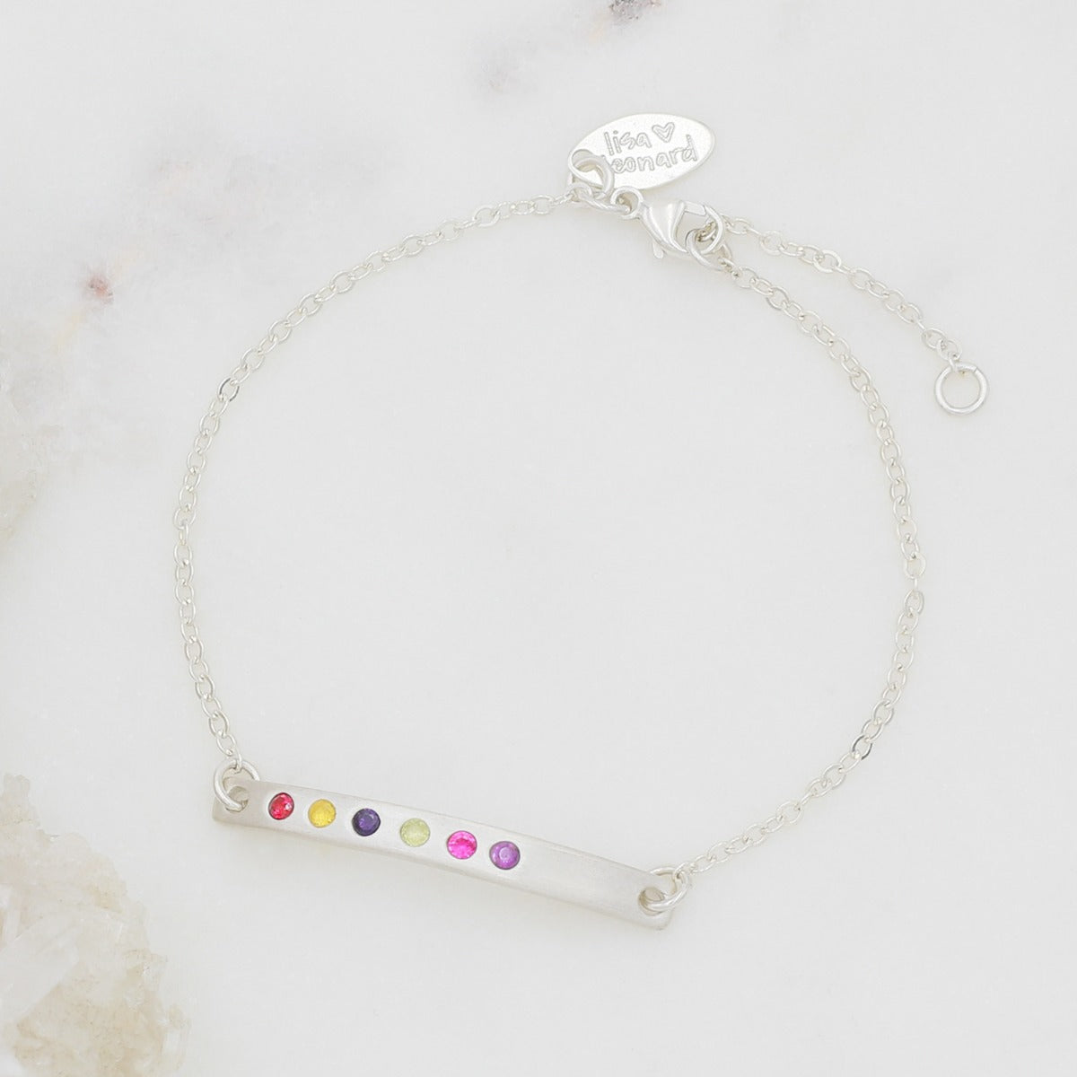 Cross Bar Birthstone Bracelet {Sterling Silver}