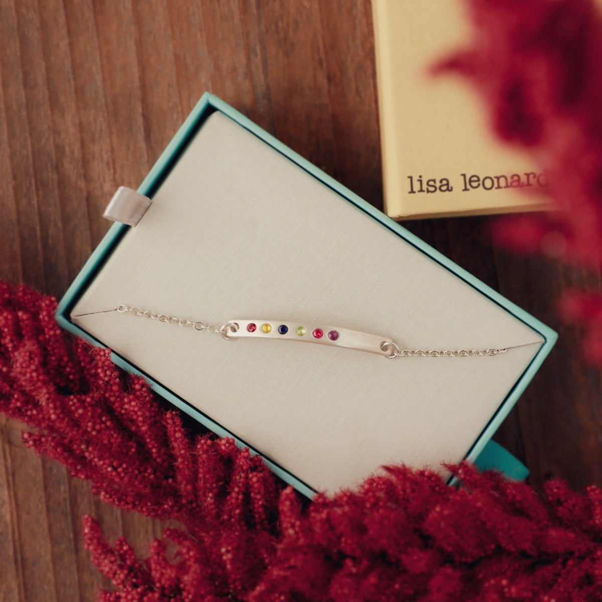 Cross Bar Birthstone Bracelet {Sterling Silver}